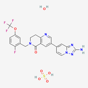 molecular formula C22H20F4N6O7S B12389549 RIPK1-IN-18 (sulfate hydrate) 