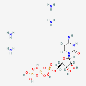 molecular formula C9H28N7O14P3 B12389556 Cytidine 5'-Triphosphate (ammonium salt)-d8 