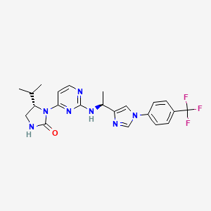 (5S)-5-propan-2-yl-1-[2-[[(1S)-1-[1-[4-(trifluoromethyl)phenyl]imidazol-4-yl]ethyl]amino]pyrimidin-4-yl]imidazolidin-2-one