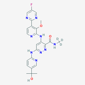 4-[[4-(5-fluoropyrimidin-2-yl)-3-methoxypyridin-2-yl]amino]-6-[[5-(2-hydroxypropan-2-yl)pyridin-2-yl]amino]-N-(trideuteriomethyl)pyridazine-3-carboxamide