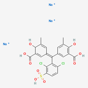 trisodium;5-[(Z)-(3-carboxy-4-hydroxy-5-methylcyclohexa-2,5-dien-1-ylidene)-(2,6-dichloro-3-sulfophenyl)methyl]-2-hydroxy-3-methylbenzoic acid