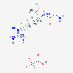 molecular formula C10H18F3N5O5 B12389668 (2S)-2-[(2-aminoacetyl)(15N)amino]-5-[bis(15N)(azanyl)(113C)methylideneamino](1,2,3,4,5-13C5)pentanoic acid;2,2,2-trifluoroacetic acid 