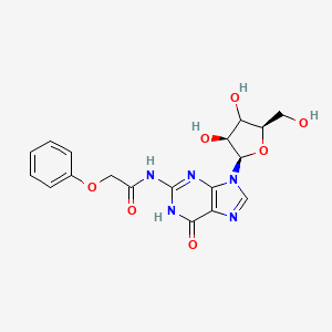 N-[9-[(2R,3S,5R)-3,4-dihydroxy-5-(hydroxymethyl)oxolan-2-yl]-6-oxo-1H-purin-2-yl]-2-phenoxyacetamide