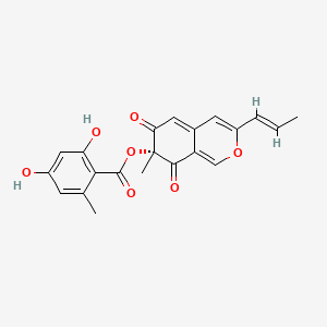 molecular formula C21H18O7 B1238981 (-)-Mitorubrin CAS No. 3403-71-2