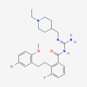 2-[2-(5-Bromo-2-methoxyphenyl)ethyl]-N-[N\'-[(1-ethylpiperidin-4-yl)methyl]carbamimidoyl]-3-fluorobenzamide