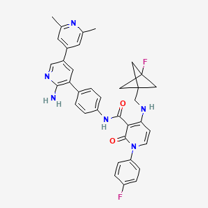 N-[4-[2-amino-5-(2,6-dimethylpyridin-4-yl)pyridin-3-yl]phenyl]-4-[(3-fluoro-1-bicyclo[1.1.1]pentanyl)methylamino]-1-(4-fluorophenyl)-2-oxopyridine-3-carboxamide