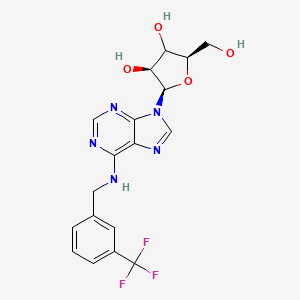 molecular formula C18H18F3N5O4 B12389977 (2R,4S,5R)-2-(hydroxymethyl)-5-[6-[[3-(trifluoromethyl)phenyl]methylamino]purin-9-yl]oxolane-3,4-diol 