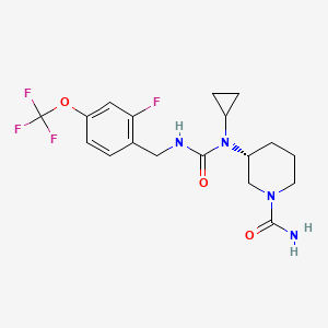 molecular formula C18H22F4N4O3 B12390005 (3R)-3-[cyclopropyl-[[2-fluoro-4-(trifluoromethoxy)phenyl]methylcarbamoyl]amino]piperidine-1-carboxamide CAS No. 2837993-05-0