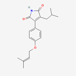 molecular formula C19H23NO3 B1239001 3-[4-(3-Methylbut-2-enoxy)phenyl]-4-(2-methylpropyl)pyrrole-2,5-dione CAS No. 656830-25-0