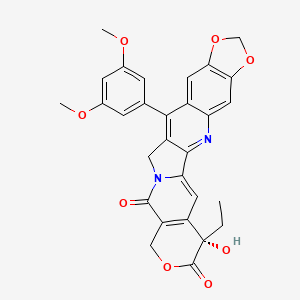 (5S)-14-(3,5-dimethoxyphenyl)-5-ethyl-5-hydroxy-7,18,20-trioxa-11,24-diazahexacyclo[11.11.0.02,11.04,9.015,23.017,21]tetracosa-1(24),2,4(9),13,15,17(21),22-heptaene-6,10-dione