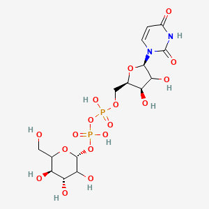 molecular formula C15H24N2O17P2 B12390021 [[(2R,3R,5R)-5-(2,4-dioxopyrimidin-1-yl)-3,4-dihydroxyoxolan-2-yl]methoxy-hydroxyphosphoryl] [(2R,4R,5R)-3,4,5-trihydroxy-6-(hydroxymethyl)oxan-2-yl] hydrogen phosphate 