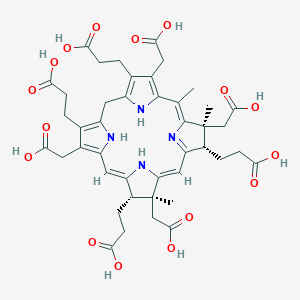 molecular formula C43H50N4O16 B1239004 3,3',3'',3'''-[(7S,8S,12S,13S)-3,8,13,17-tetrakis(carboxymethyl)-8,13,15-trimethyl-7,8,12,13,20,24-hexahydroporphyrin-2,7,12,18-tetrayl]tetrapropanoic acid 
