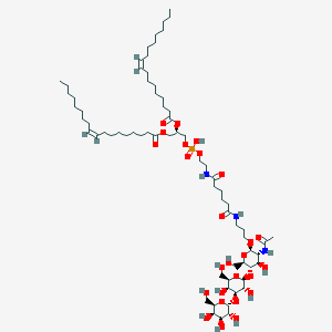 molecular formula C70H126N3O26P B12390042 [(2R)-3-[2-[[6-[3-[(2R,3R,4R,5S,6R)-3-acetamido-5-[(2S,3R,4S,5S,6R)-3,5-dihydroxy-6-(hydroxymethyl)-4-[(2R,3R,4S,5R,6R)-3,4,5-trihydroxy-6-(hydroxymethyl)oxan-2-yl]oxyoxan-2-yl]oxy-4-hydroxy-6-(hydroxymethyl)oxan-2-yl]oxypropylamino]-6-oxohexanoyl]amino]ethoxy-hydroxyphosphoryl]oxy-2-[(Z)-octadec-9-enoyl]oxypropyl] (Z)-octadec-9-enoate CAS No. 1821461-84-0