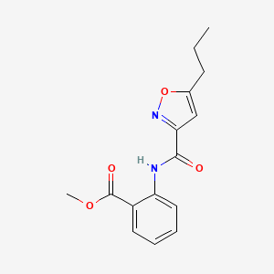 molecular formula C15H16N2O4 B1239016 2-[[Oxo-(5-propyl-3-isoxazolyl)methyl]amino]benzoic acid methyl ester 