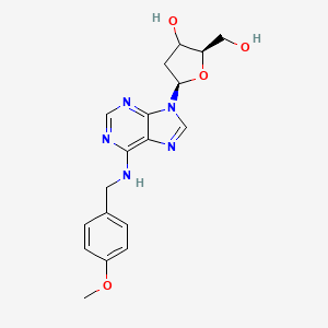 molecular formula C18H21N5O4 B12390180 (2R,5R)-2-(hydroxymethyl)-5-[6-[(4-methoxyphenyl)methylamino]purin-9-yl]oxolan-3-ol 