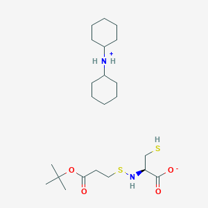 molecular formula C22H42N2O4S2 B12390183 dicyclohexylazanium;(2R)-2-[[3-[(2-methylpropan-2-yl)oxy]-3-oxopropyl]sulfanylamino]-3-sulfanylpropanoate 