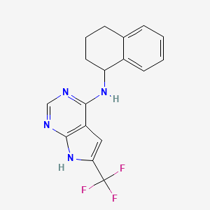 molecular formula C17H15F3N4 B12390197 N-(1,2,3,4-tetrahydronaphthalen-1-yl)-6-(trifluoromethyl)-7H-pyrrolo[2,3-d]pyrimidin-4-amine 