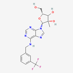 molecular formula C19H20F3N5O4 B12390247 (2R,3S,5R)-5-(hydroxymethyl)-3-methyl-2-[6-[[3-(trifluoromethyl)phenyl]methylamino]purin-9-yl]oxolane-3,4-diol 