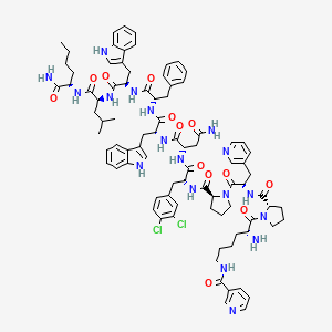 molecular formula C86H104Cl2N18O13 B12390257 H-D-Lys(nicotinoyl)(nicotinoyl)-Pro-3Pal-Pro-D-Phe(3,4-diCl)-Asn-D-Trp-Phe-D-Trp-Leu-Nle-NH2 