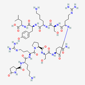 molecular formula C60H100N20O17 B12390349 [pGlu4]-Myelin Basic Protein (4-14) 