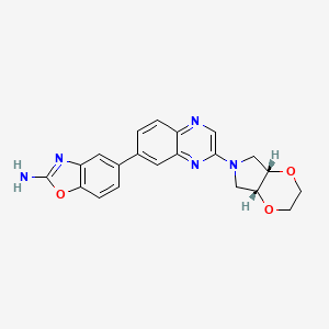 molecular formula C21H19N5O3 B12390453 5-[3-[(4aR,7aS)-2,3,4a,5,7,7a-hexahydro-[1,4]dioxino[2,3-c]pyrrol-6-yl]quinoxalin-6-yl]-1,3-benzoxazol-2-amine 