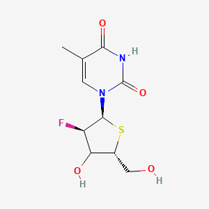 molecular formula C10H13FN2O4S B12390505 1-[(2S,3R,5R)-3-fluoro-4-hydroxy-5-(hydroxymethyl)thiolan-2-yl]-5-methylpyrimidine-2,4-dione 