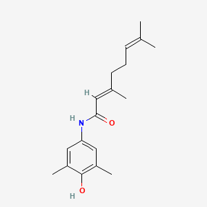 molecular formula C18H25NO2 B1239052 3,7-Dimethyl-N-(3,5-dimethyl-4-hydroxyphenyl)-2,6-octadienamide CAS No. 130211-75-5