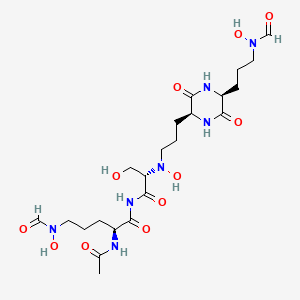 (2S)-2-acetamido-5-[formyl(hydroxy)amino]-N-[(2S)-2-[3-[(2S,5S)-5-[3-[formyl(hydroxy)amino]propyl]-3,6-dioxopiperazin-2-yl]propyl-hydroxyamino]-3-hydroxypropanoyl]pentanamide