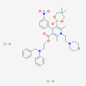 molecular formula C40H51Cl2N4O8P B123906 2-(Benzyl(phenyl)amino)ethyl-1,4-dihydro-2,6-dimethyl-5-(5,5-dimethyl-2-oxo-1,3,2-dioxaphosphorinan-2-yl)-1-(2-morpholinoethyl)-4-(3-nitrophenyl)-3-pyridine carboxylate CAS No. 142857-52-1