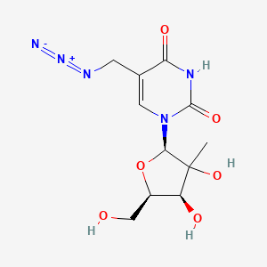 molecular formula C11H15N5O6 B12390625 5-(azidomethyl)-1-[(2R,4S,5R)-3,4-dihydroxy-5-(hydroxymethyl)-3-methyloxolan-2-yl]pyrimidine-2,4-dione 