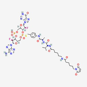 molecular formula C51H64F2N14O16P2S B12390635 CL845-PAB-Ala-Val-C5-MC 