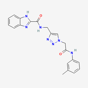 molecular formula C20H19N7O2 B12390657 N-[[1-[2-(3-methylanilino)-2-oxoethyl]triazol-4-yl]methyl]-1H-benzimidazole-2-carboxamide 