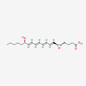 molecular formula C20H30O4 B1239067 5,6-Epoxy-15-hydroxy-7,9,11,13-eicosatetraenoic acid CAS No. 94235-42-4