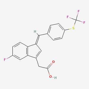 molecular formula C19H12F4O2S B12390672 (E)-2-(5-Fluoro-1-(4-(trifluoromethylthio)benzylidene)-1H-inden-3-yl)ethanoic acid 