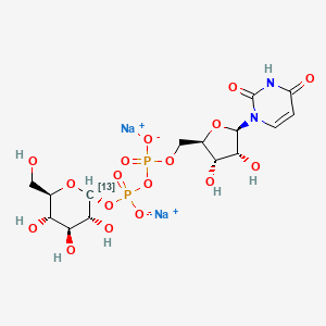 disodium;[[(2R,3S,4R,5R)-5-(2,4-dioxopyrimidin-1-yl)-3,4-dihydroxyoxolan-2-yl]methoxy-oxidophosphoryl] [(2R,3R,4S,5S,6R)-3,4,5-trihydroxy-6-(hydroxymethyl)(213C)oxan-2-yl] phosphate