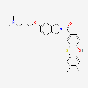 molecular formula C28H32N2O3S B12390772 [5-[3-(Dimethylamino)propoxy]-1,3-dihydroisoindol-2-yl]-[3-(3,4-dimethylphenyl)sulfanyl-4-hydroxyphenyl]methanone 