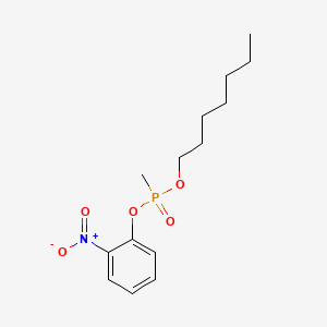 molecular formula C14H22NO5P B1239084 ortho-Heptyl-ortho-nitrophenylmethylphosphonate CAS No. 56402-39-2