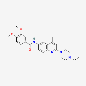 N-(2-(4-Ethylpiperazin-1-yl)-4-methylquinolin-6-yl)-3,4-dimethoxybenzamide