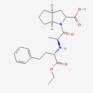 molecular formula C23H32N2O5 B1239092 (3aS,6aS)-1-[(2S)-2-[[(2S)-1-乙氧基-1-氧代-4-苯基丁-2-基]氨基]-1-氧代丙基]-3,3a,4,5,6,6a-六氢-2H-环戊[b]吡咯-2-羧酸 