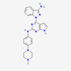 molecular formula C24H25N9 B12390925 4-(3-aminoindazol-1-yl)-N-[4-(4-methylpiperazin-1-yl)phenyl]-7H-pyrrolo[2,3-d]pyrimidin-2-amine 