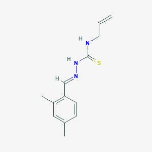 molecular formula C13H17N3S B1239096 1-[(E)-(2,4-dimethylphenyl)methylideneamino]-3-prop-2-enylthiourea 