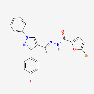 molecular formula C21H14BrFN4O2 B1239097 5-bromo-N'-{[3-(4-fluorophenyl)-1-phenyl-1H-pyrazol-4-yl]methylene}-2-furohydrazide 