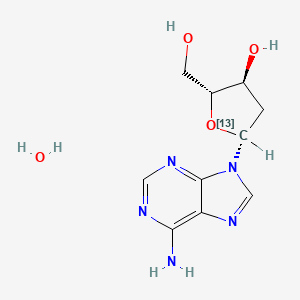 molecular formula C10H15N5O4 B12391003 (2R,3S,5R)-5-(6-aminopurin-9-yl)-2-(hydroxymethyl)(513C)oxolan-3-ol;hydrate 