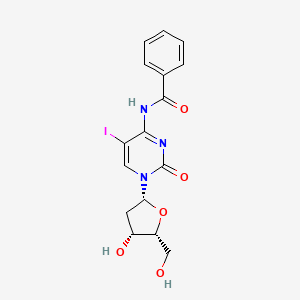 molecular formula C16H16IN3O5 B12391009 N-[1-[(2R,4R,5R)-4-hydroxy-5-(hydroxymethyl)oxolan-2-yl]-5-iodo-2-oxopyrimidin-4-yl]benzamide 