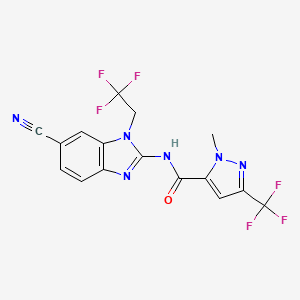 molecular formula C16H10F6N6O B12391015 Antitrypanosomal agent 11 