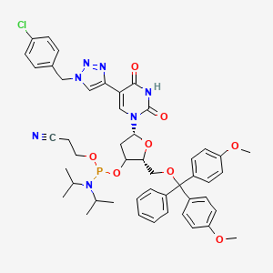 3-[[(2R,5R)-2-[[bis(4-methoxyphenyl)-phenylmethoxy]methyl]-5-[5-[1-[(4-chlorophenyl)methyl]triazol-4-yl]-2,4-dioxopyrimidin-1-yl]oxolan-3-yl]oxy-[di(propan-2-yl)amino]phosphanyl]oxypropanenitrile