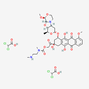 molecular formula C41H49Cl4N3O18 B12391135 2,2-dichloroacetic acid;[2-oxo-2-[(2S,4S)-2,5,12-trihydroxy-7-methoxy-4-[[(2S,4R,6S,7S,9R,10S)-10-methoxy-6-methyl-5,8,11-trioxa-1-azatricyclo[7.4.0.02,7]tridecan-4-yl]oxy]-6,11-dioxo-3,4-dihydro-1H-tetracen-2-yl]ethyl] N-methyl-N-[2-(methylamino)ethyl]carbamate 