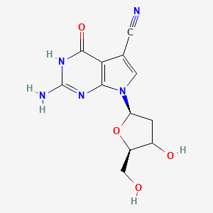 molecular formula C12H13N5O4 B12391152 2-amino-7-[(2R,5R)-4-hydroxy-5-(hydroxymethyl)oxolan-2-yl]-4-oxo-3H-pyrrolo[2,3-d]pyrimidine-5-carbonitrile 