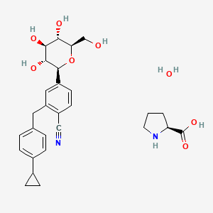 molecular formula C28H36N2O8 B12391160 Velagliflozin proline hydrate 