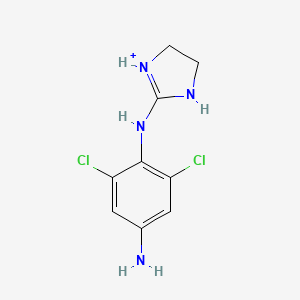 molecular formula C9H11Cl2N4+ B1239126 2-(4-amino-2,6-dichloroanilino)-4,5-dihydro-1H-imidazol-1-ium 